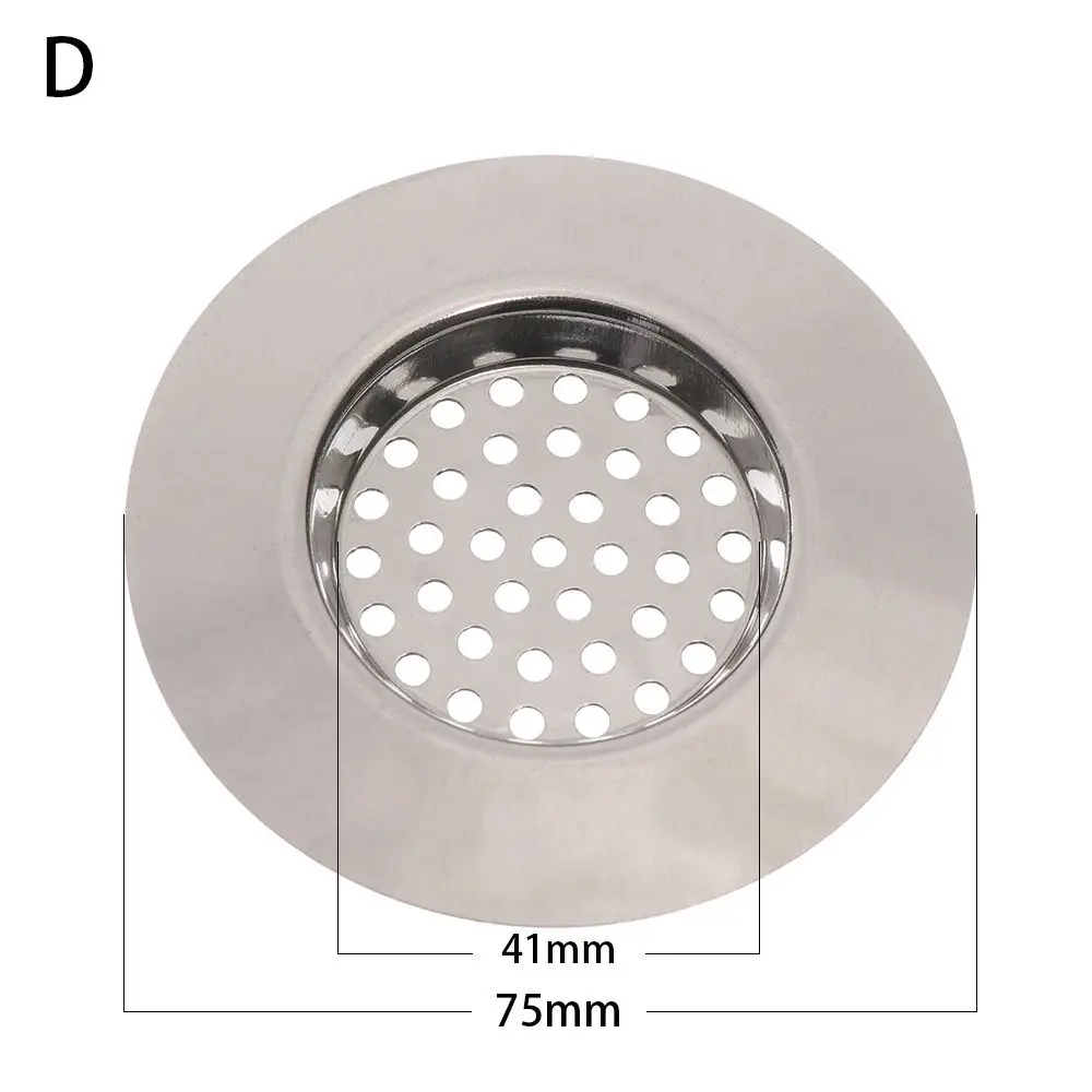 2Pcs Stainless Steel Bathroom Stopper Basket Sewer Hair Clean Up Anti Clog Mesh Trap Waste Catcher Drain Filter Sink Strainer