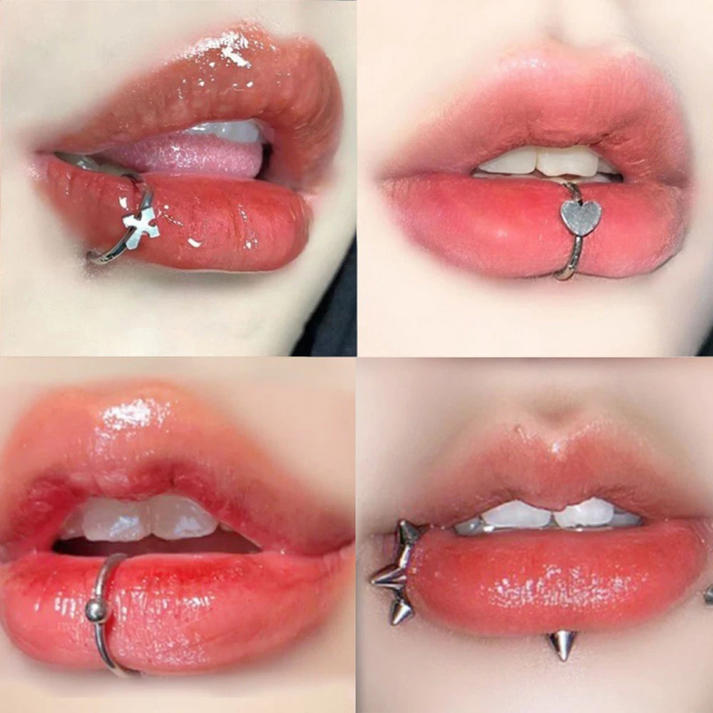 Aro de Aço Inoxidável C Clipe Anel Labial para Mulheres, Não Piercing, Jóia do Corpo Brinco Labret, Presente para Namorado, Moda, 2024