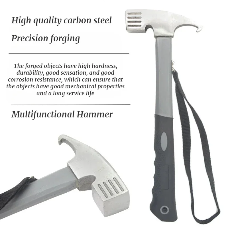 

Outdoor multifunctional ground peg hammer camping tent canopy hammer high carbon steel hammer hiking accessories