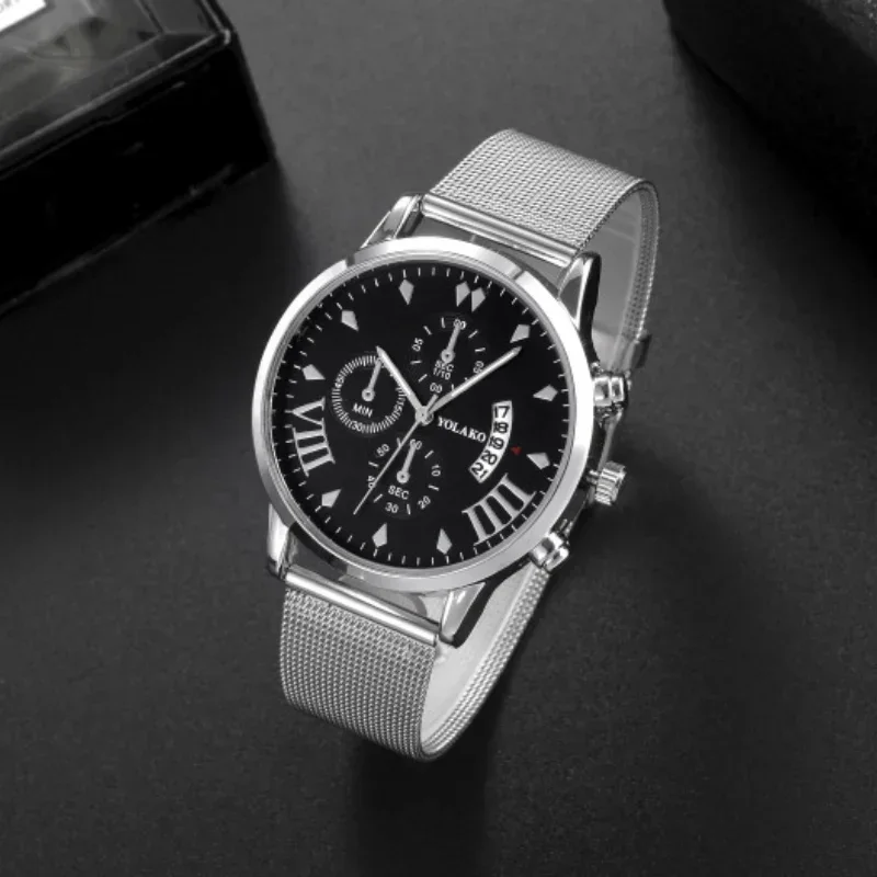 Gentleman Style Casual Fashion Watches For Men Sports Chronograph Stainless Steel Wrist Watch Male Charm clock