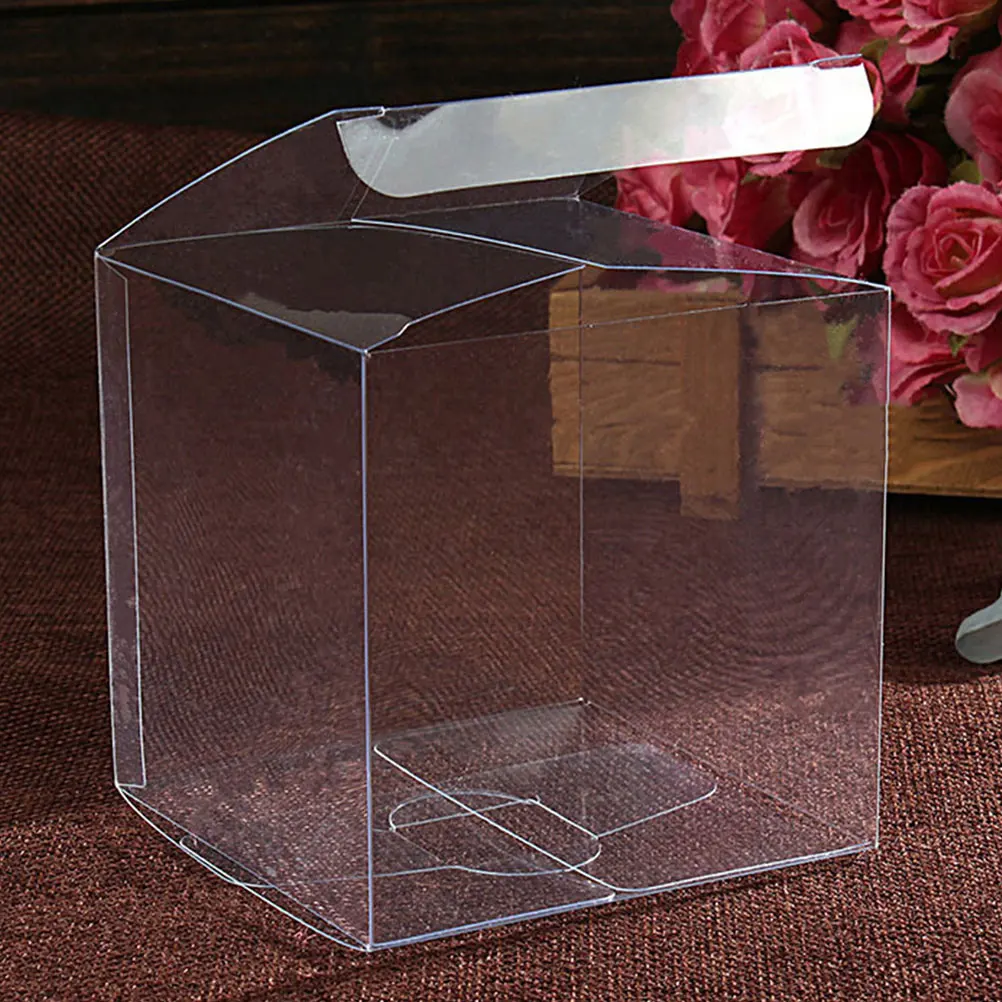 

24Pcs Transparent Square Bakery Boxes Clear Plastic Small Treat Boxes for Party Wedding Favor Gift Packaging Small Clear Box