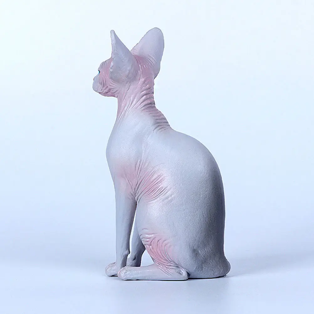 

Реалистичная пластиковая фигурка бесшерстной кошки для обучения детей, декора рабочего стола, дома, вечеринок, ландшафтного оформления, украшение в виде живой кошки