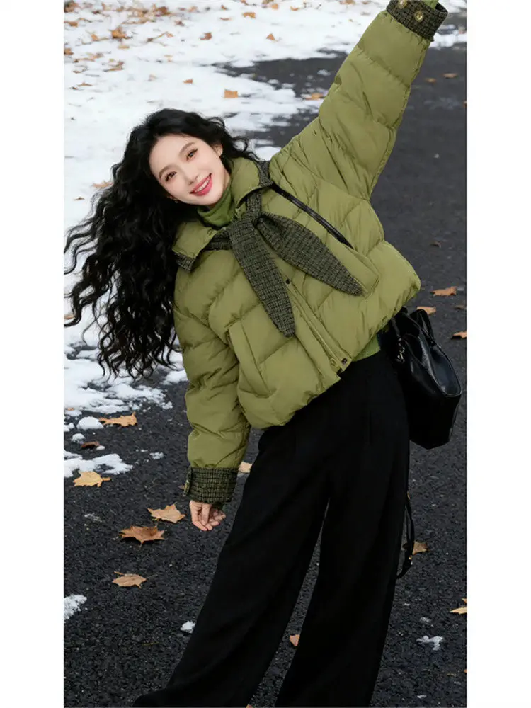 الكورية Sle Faionable مقنعين القطن Jaet المرأة الدافئة ular ربيع جديد معطف القطن عارضة مريحة مع زر