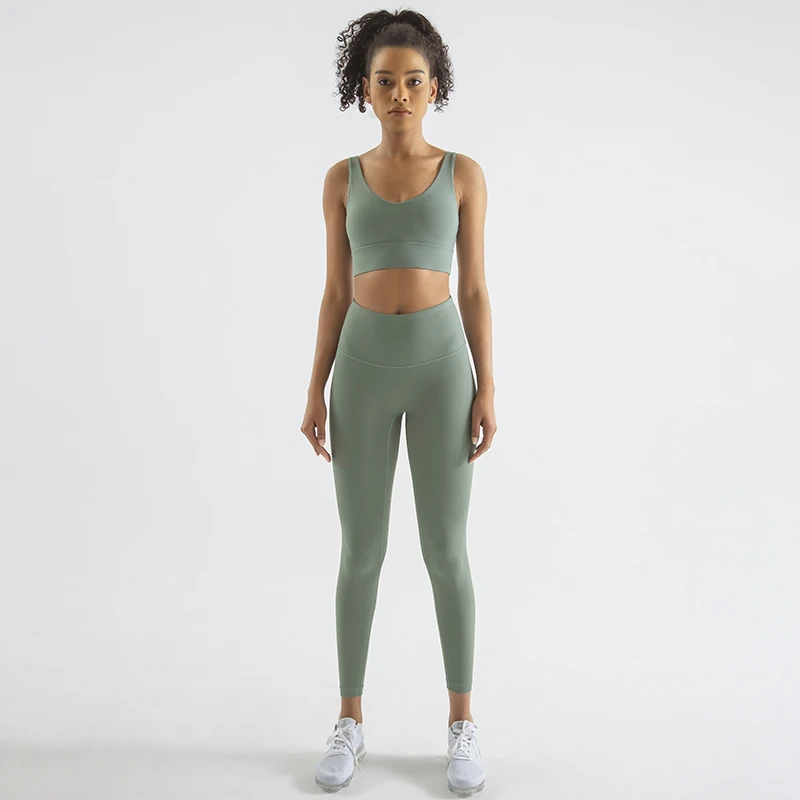 Soisou ginásio roupas para mulheres yoga conjunto de fitness terno leggings de treino feminino sutiã superior esporte elástico respirável golfe