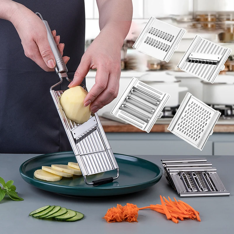 Edelstahl Gemüse Obst Slicer Mehrzweck Manuelle Gemüse Cutter Schredder Kartoffel Karotte Gurke Reibe Küche Werkzeug
