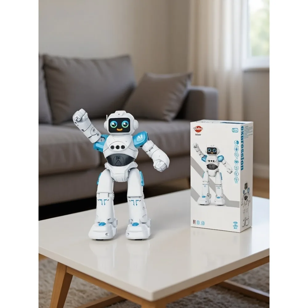 

Smart RC Robot Toy for Kids - Talking Robot with Gesture Sensing, Voice & Remote Control for Boys & Girls