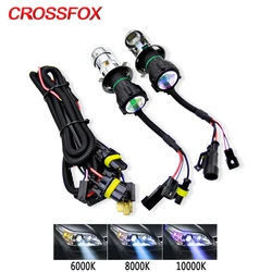 CROSSFOX 2Pcs 55W H4 9003 HB2 Bi Xenon HID Light Bulb 4300K 6000K 8000K 10000K 12000K 12V 24V Car Auto Headlight Kit