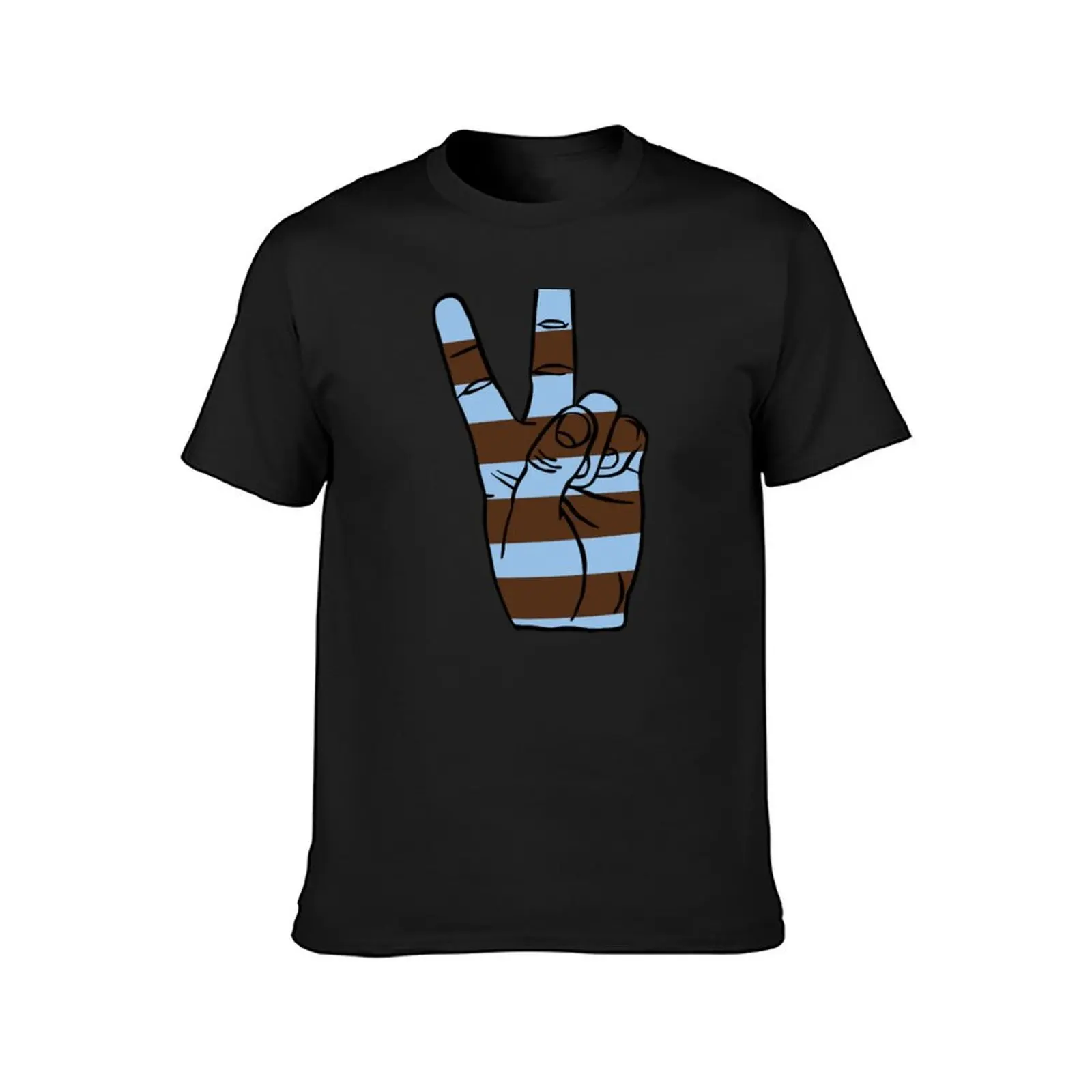 Tufts University Blue and Brown Peace Sign T-Shirt summer tops cute clothes Men's t shirts