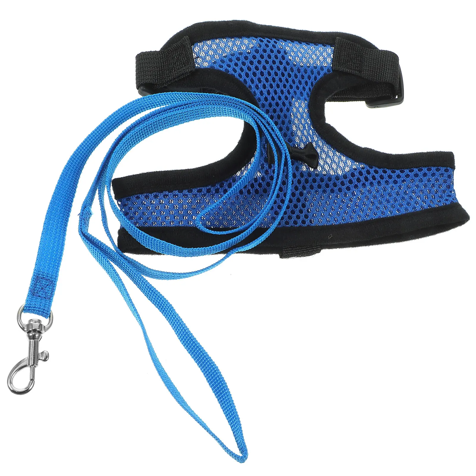 

Chicken Duck Goose Harness Vest Blue M Size Adjustable Breathable Mesh Pet Walking Leash Long Traction Rope Outdoor Practical