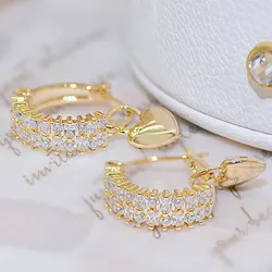 2025 Fashion Trend Micro Inlaid Zircon Exquisite Luxury Earrings For Women Fine Temperament Romantic Shine Earrings Pendant