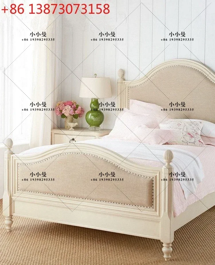 American country full solid wood bed, double bed 1.8 meters furniture modern simple Nordic bed 1.5 wedding bed princess
