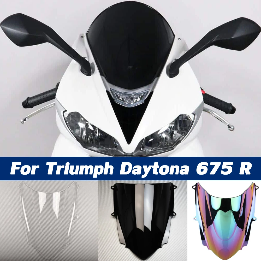 Motorcycle Windshield Windscreen Double Bubble Wind Deflectors For Triumph Daytona 675 R 2013 14 2015 2016 2017 675R Accessories