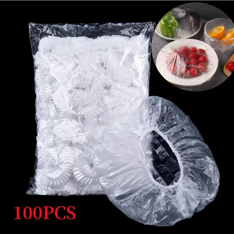 100/400pcs Disposable Food Cover Food Grade Fruit Vegetable Storage Bag Elastic Plastic Bag Bowl Cup Kitchen Fresh Keeping Bag image 2
