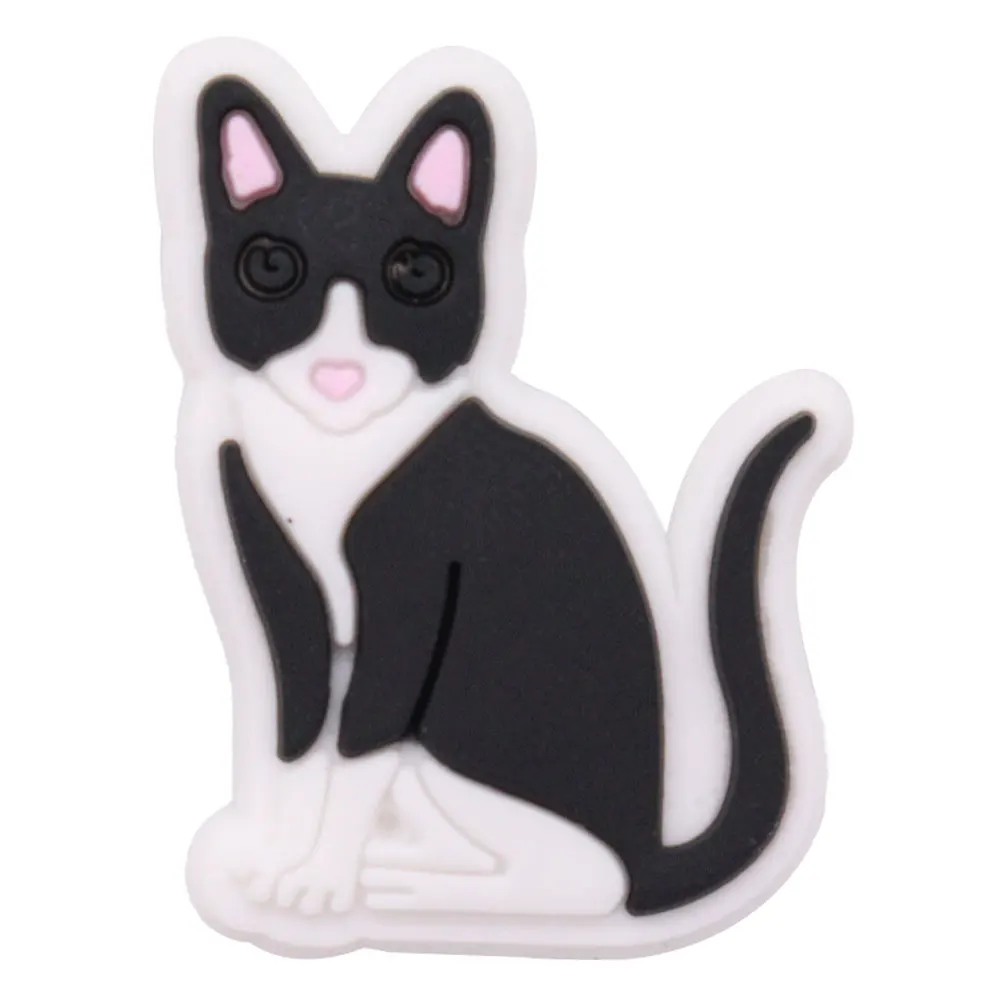 1-17PCS PVC Kawaii Tier Katze Mama Sandale Schuh Dekoration Schnalle Charms Fit Armbänder Loch Slipper Zubehör kind Weihnachten Geschenk