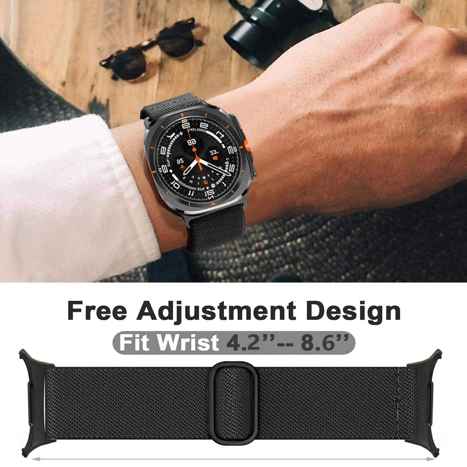 حزام كرونشي لساعة سامسونج جالاكسي ، إكسسوارات رياضية ، سوار نايلون ، ساعة كوريا 7 فرقة ، 47 ، فرقة نايلون