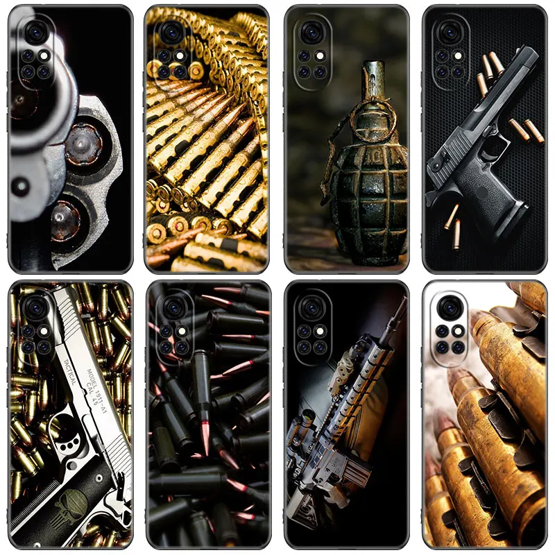 Military Weapons Phone Case For Huawei Honor 60 50 Mate 40 30 20 10 Lite Nova 9 8 Pro 7 SE Y60 30S 8i 7i 5T Premium Black Cover