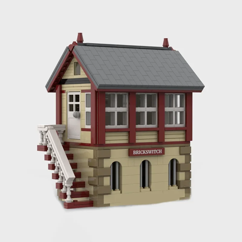 Street View Modell Moc Bausteine Britische Eisenbahn Stellwerk Zubehör Technologie blockiert Geschenke Weihnachts spielzeug DIY Montage