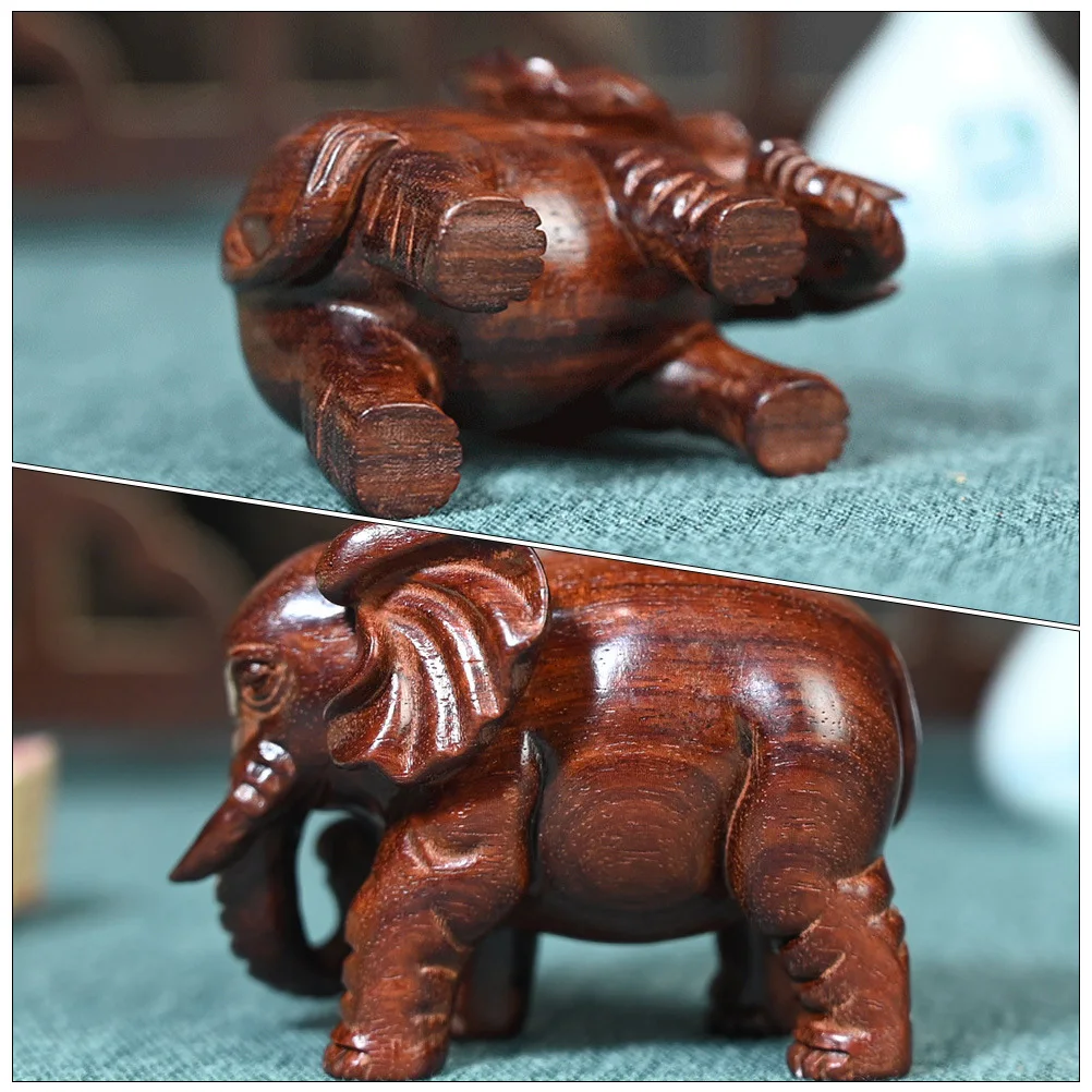 

Wood Carving Decoration Animal Elephant Statues Home Outdoor Decorative Sculpture Figurines Blood Sandalwood