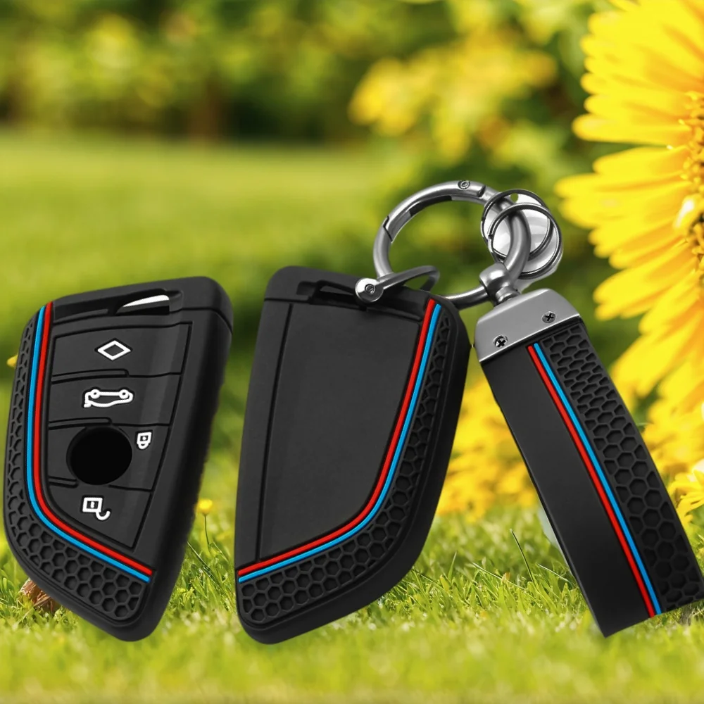 Silikon-Fernbedienungs-Auto-Schlüsselanhänger-Halter, Schlüsselhülle für BMW F48 F46 F10 F20 F30 X1 X2 X3 X4 X5 X6 Z4 1 2 3 4 5 7 Serie 7 Brieftasche