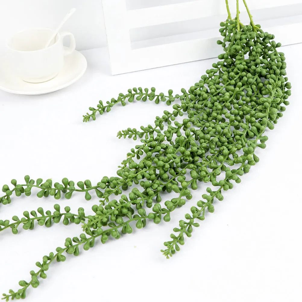 

4pcs Artificial Hanging Succulents Plants Simulated Rowleyanus Vine Lightweight Fake Weeping Plant For Indoor Outdoor