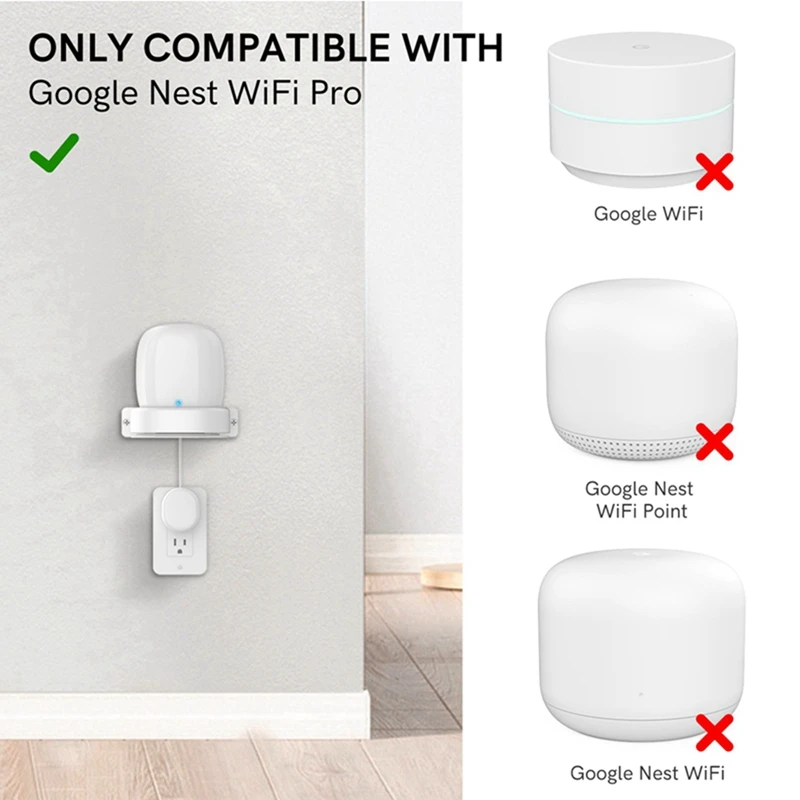 N75R-4X dla Google Nest Wifi Pro uchwyt do montażu na ścianie inteligentny głośnik podstawa wspornika do przechowywania na ścianie, 1 szt.