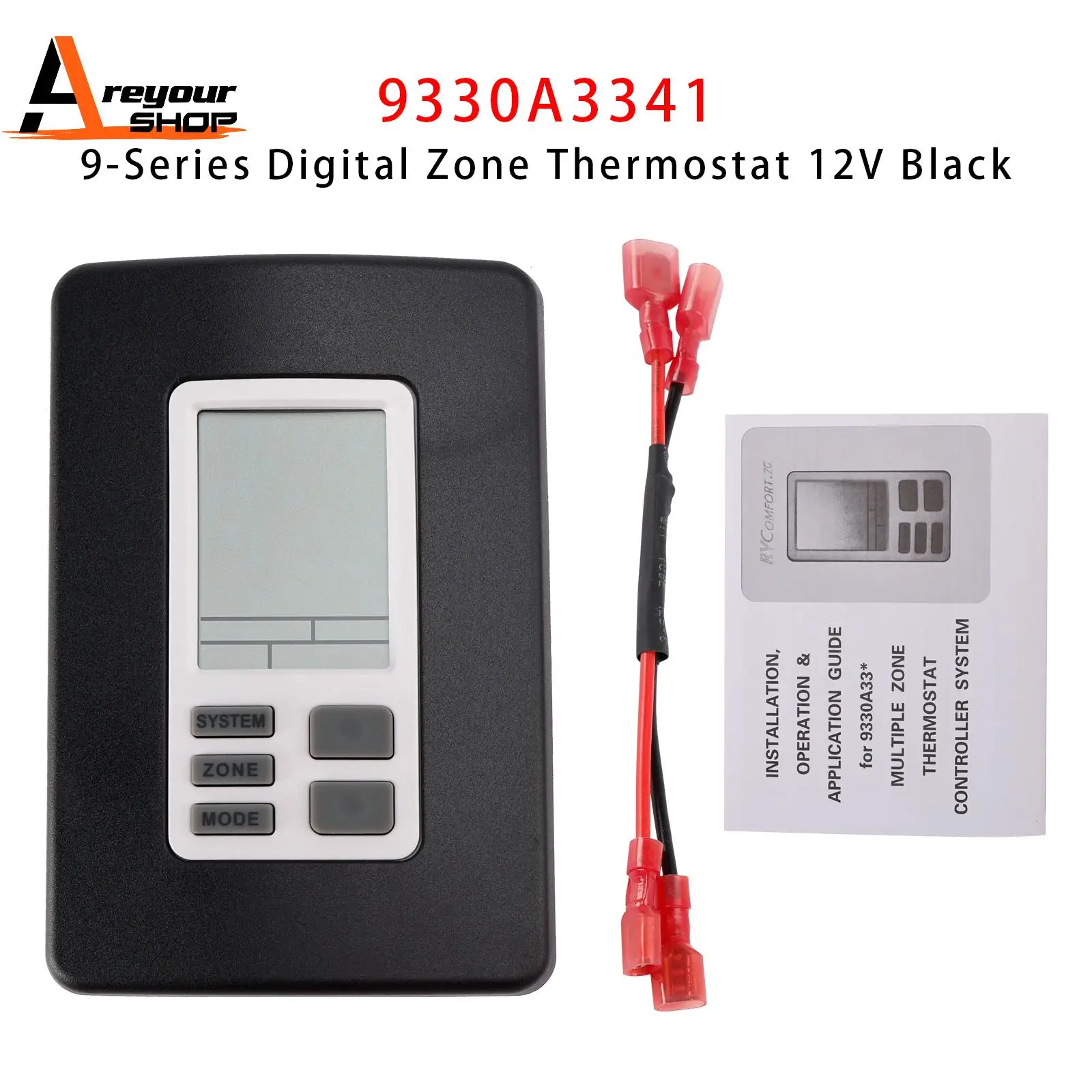 

9330A3341 9-Series Digital Zone Thermostat 12V Black