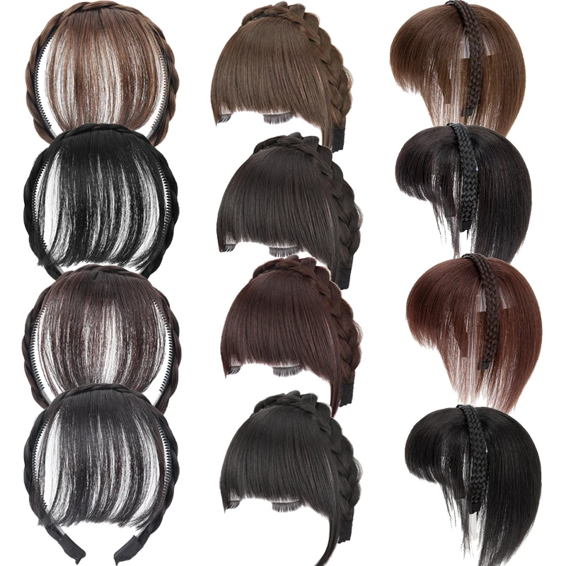 

12 Styles Wig Bangs Hairband Fake Hair Headband Fringe Hair Extension Women Girls Clips In Hair Accessories Hairpiece Clips