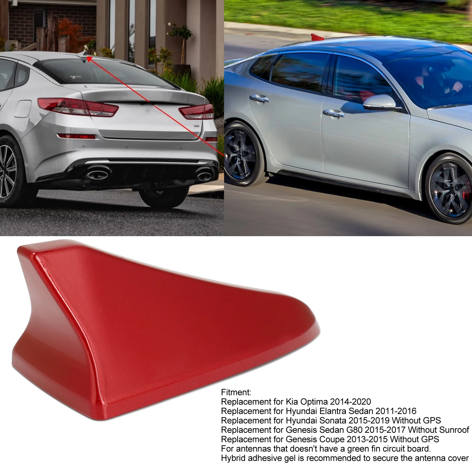 Car Shark Fin Roof Antenna Cover Roof Antenna Aerial Shell Replacement for Elantra Sedan Kia Optima Sonata 96219 D5000EBQK