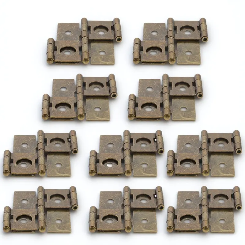 

10Pcs Door Window Hinges Iron Folding Screen Hinge Multipurpose Retro Style Cabinet Gate Hinges Double Acting Hinge