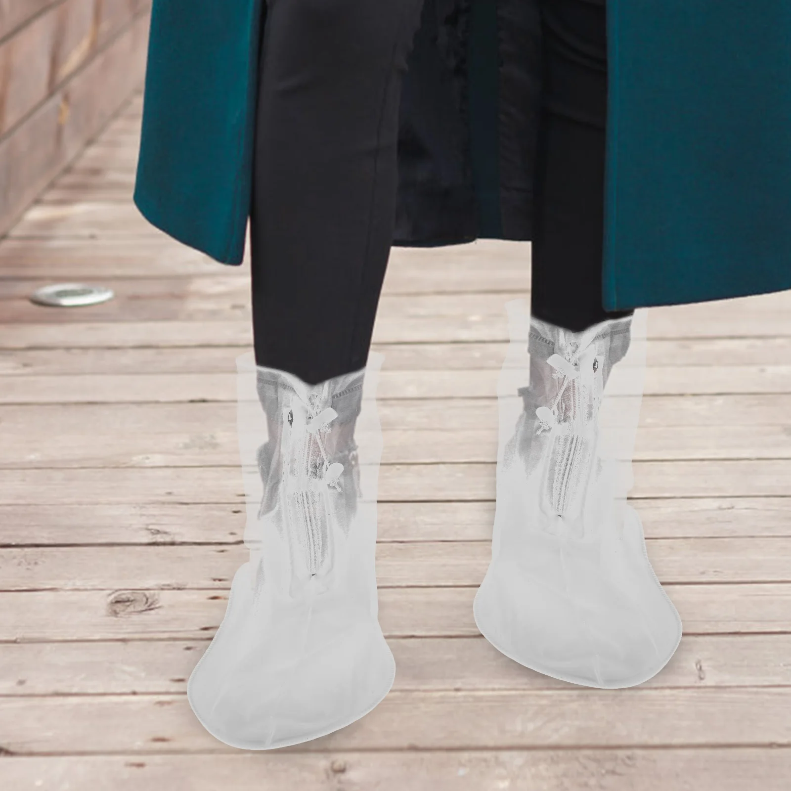 

Waterproof Boot Covers Rainproof Shoe Covers for Men Women Reusable Overshoes High-Top Design with Zipper Mud Rain Protection Xl