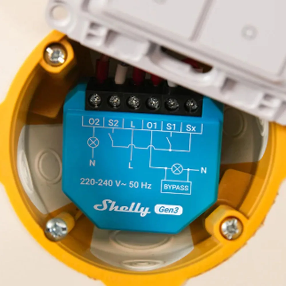 Shelly 2L Gen3 Zigbee Smart Switch for Home Use Dry Contact Wifi Connectivity Lights Garage Doors Bluetooth No Neutral Wire view 5