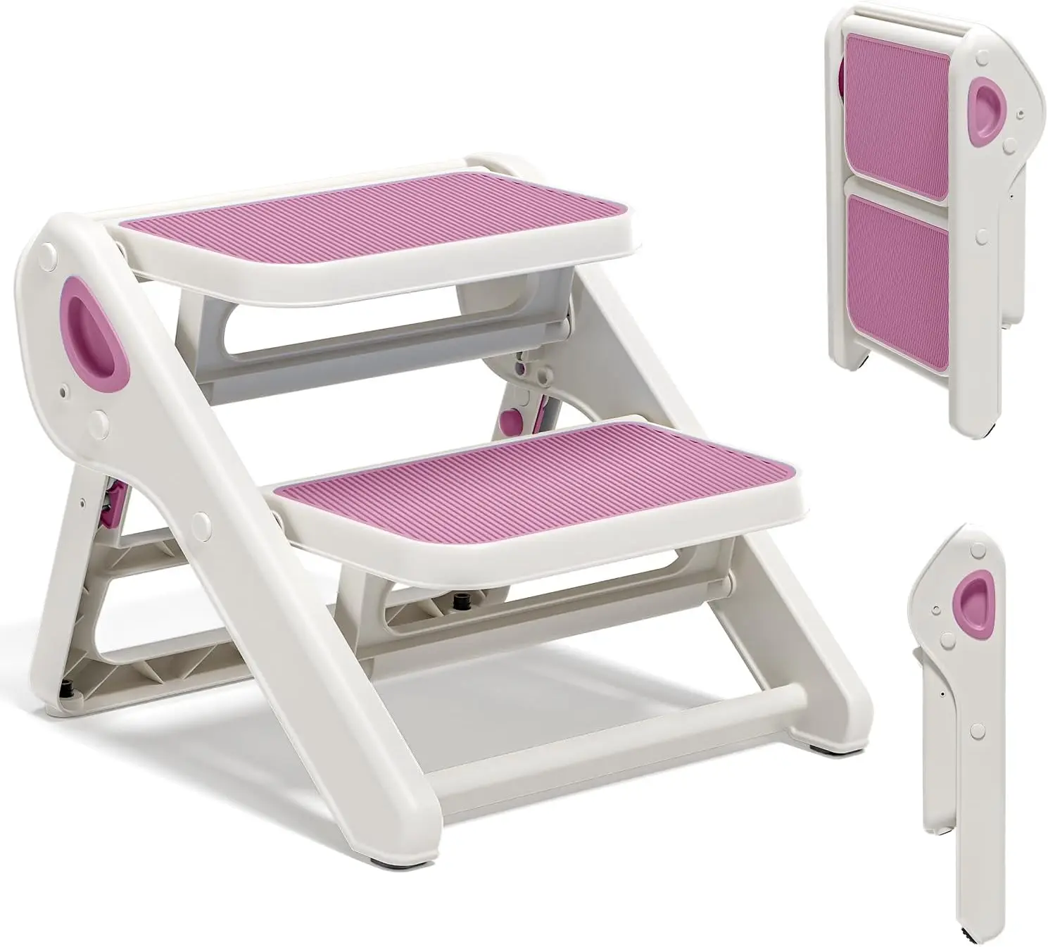 

Foldable 2-Step Toddler Stool for Bathroom Sink, Kitchen Counter & Potty Training - Sturdy Non-Slip Safety Helper