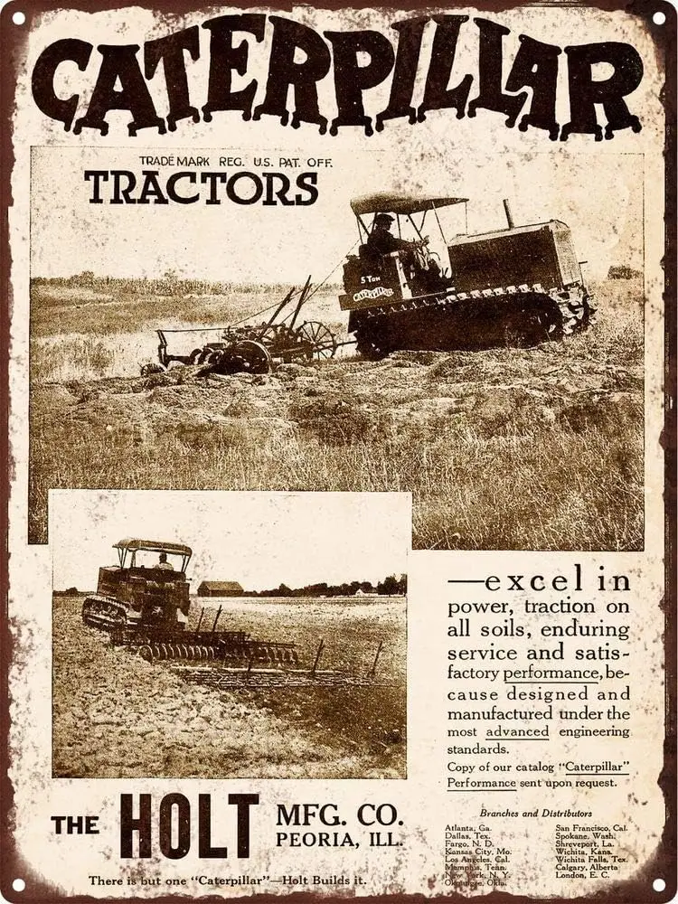 Decor New 1920 Tractor Crawler Man Cave Wall Art for House, Home Or Business, Vintage Metal Tin Sign 8