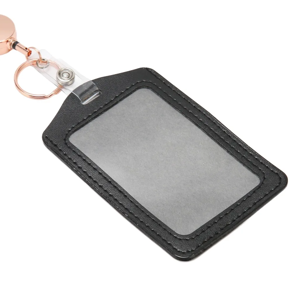 Retractable Silicone Beaded Lanyard Flesh Pink/Pink/Purple/Grey with Transparent ID Holder ID Badge Holder with Lanyard