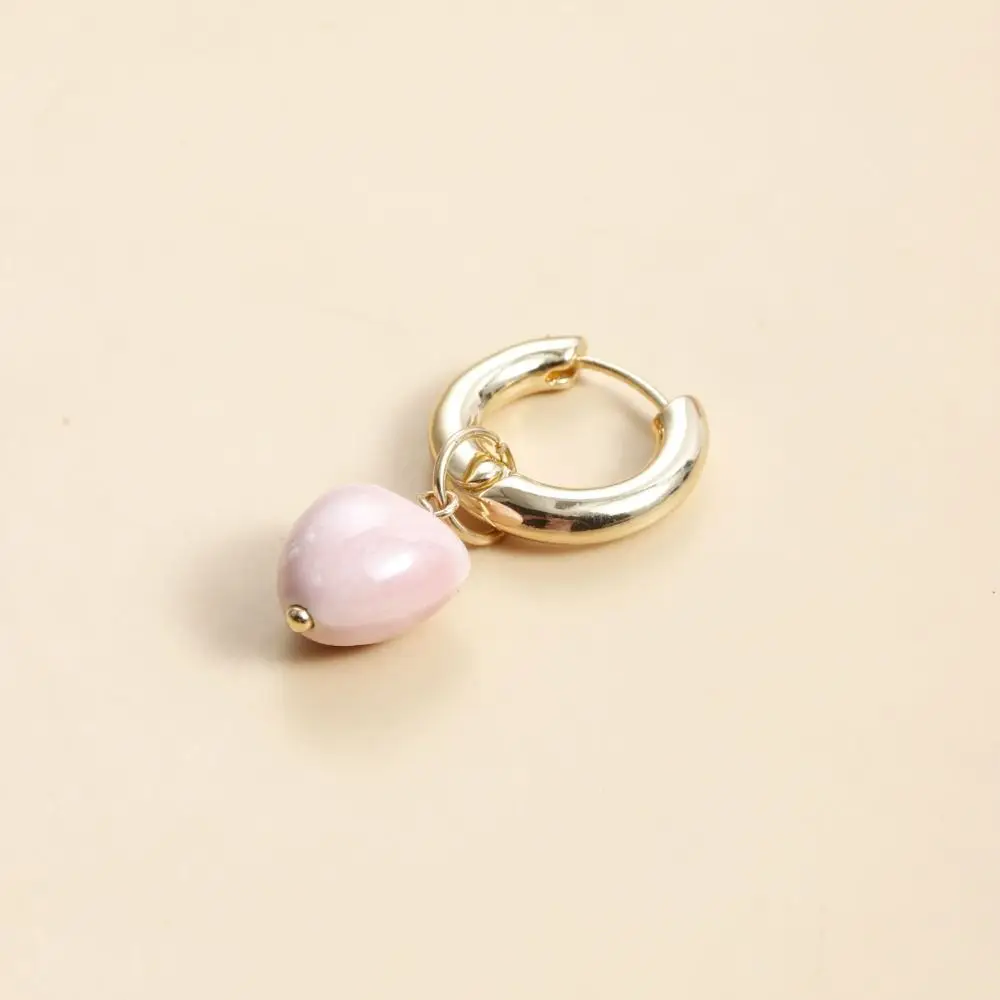 الأقراط قلادة شرابة على شكل قلب للنساء ، تصميم غير متماثل أبازيم الأذن ، الأزياء مسمار المجوهرات ، هدية