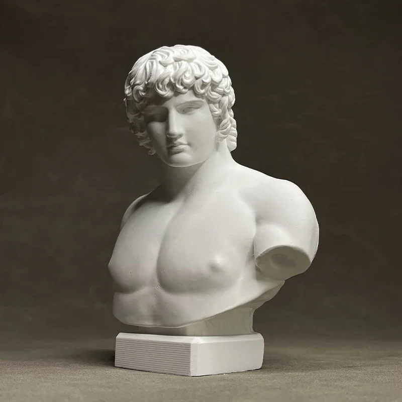 Legendary Figure of the Roman Empire Antinous Plaster Sculpture Desktop Ornaments Decorative Props