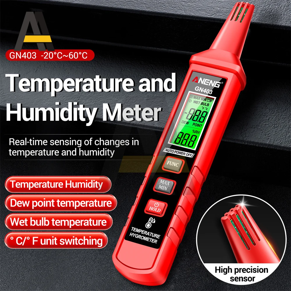 ANENG GN403 Industrial Digital Temperature Gas Leakage Analyzer Humidity Meter High Sensitivity Sensor Temperature Hygrometer