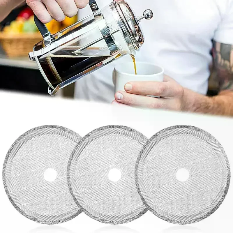 Stainless Steel French Press Filter Screens Reusable Fine Mesh For Home Coffee Brewing