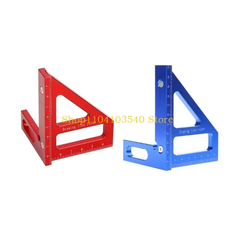 

02DC Multi-Angles Measuring Ruler 45/90 Degree Aluminum Alloy Woodworking Square Protractor Miters Triangle Ruler Woodworking