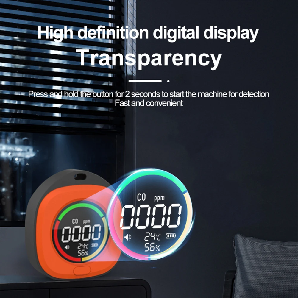 3 в 1 детектор угарного газа 1000 мАч CO монитор качества воздуха детектор CO датчик температуры и влажности для наружного кемпинга автофургона
