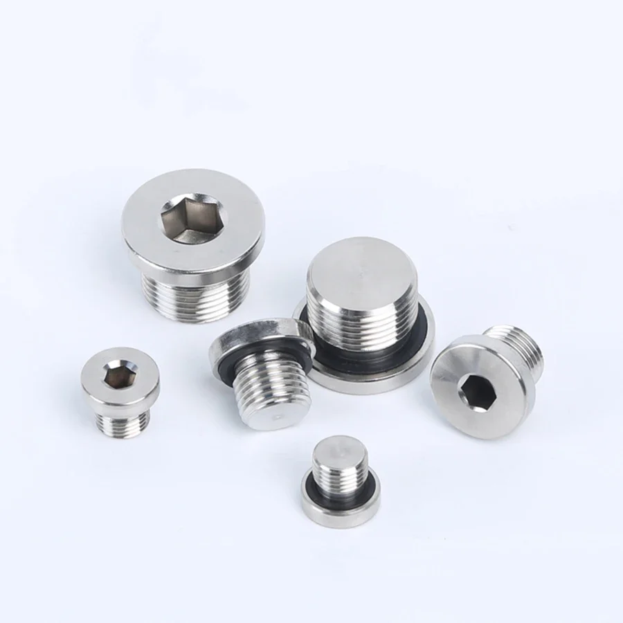 M8/10/12/14/16/18/20/22/24/27/33 Metric Male Thread 304 Stainless Steel Hex Socket End Plug Pipe Fitting