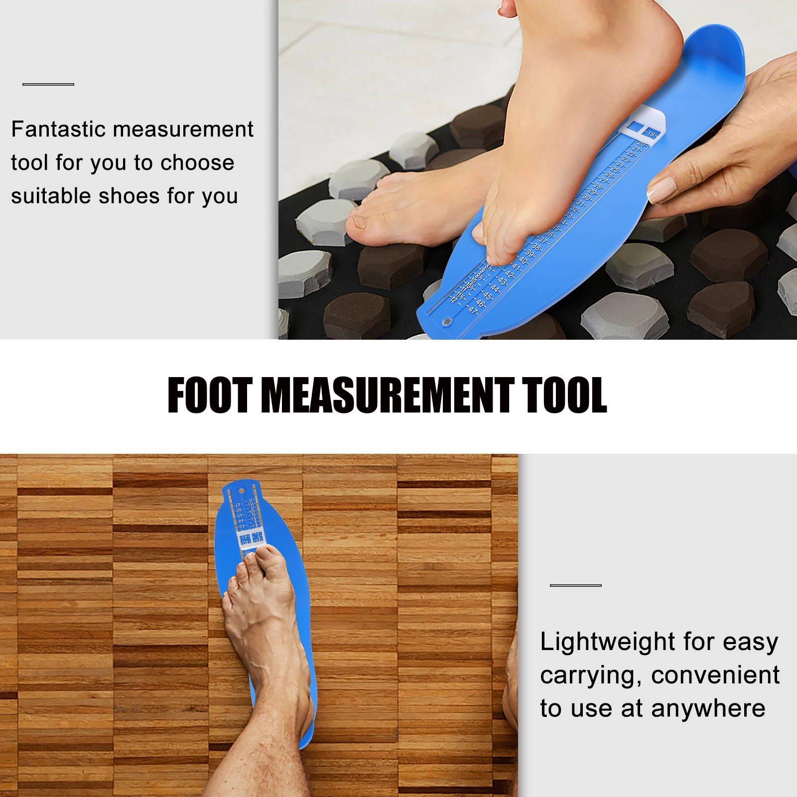 

Plastic Adult Foot Measuring Device Lightweight Blue Children Instrument Toddler Feet Ruler Shoe Size Gauge Accurate Measurement