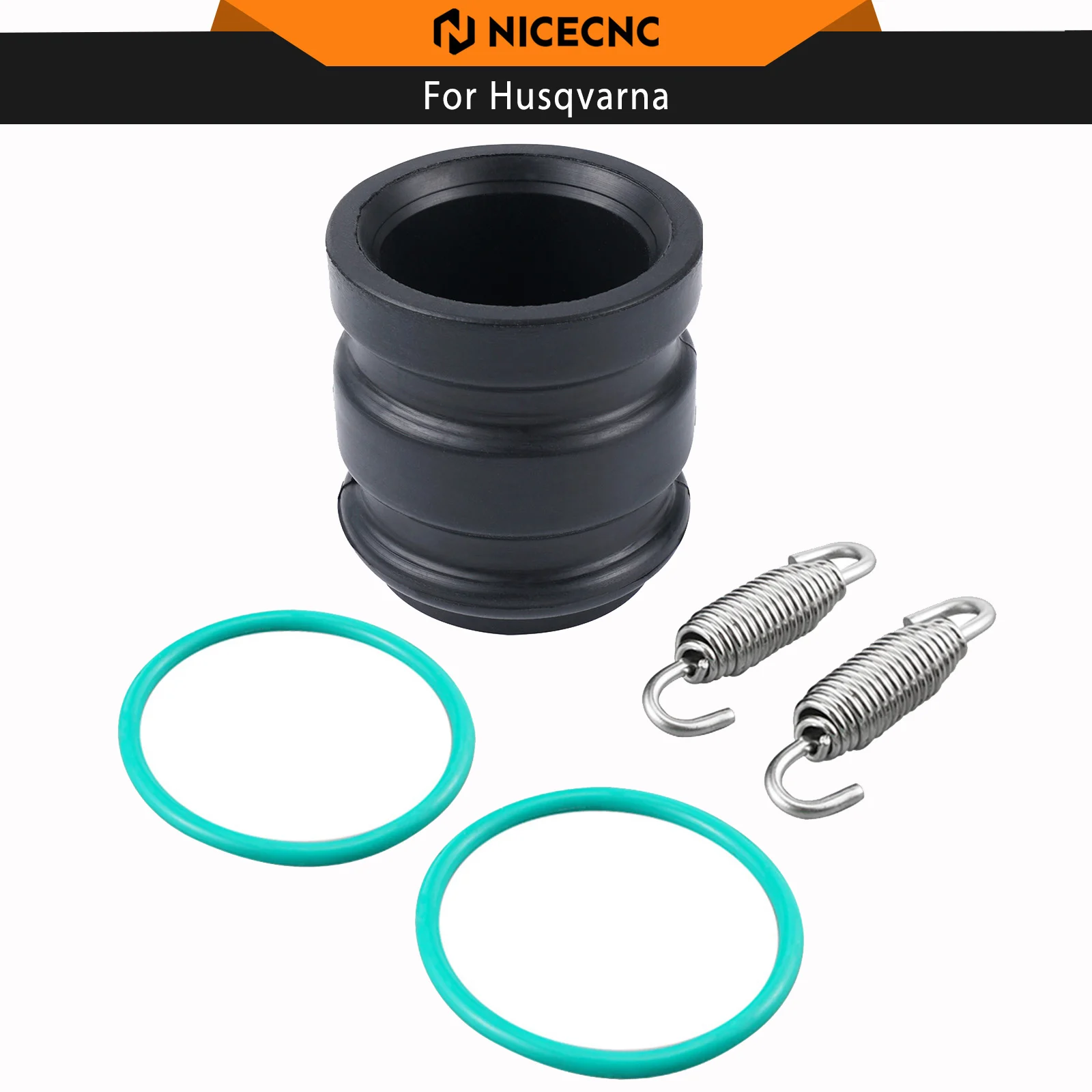 NICECNC Exhaust Coupler Muffler Rubber Seal O-ring Springs Kit For Husqvarna TE300 TE250 TC250 2014-2016 For KTM EXC 300 Beta