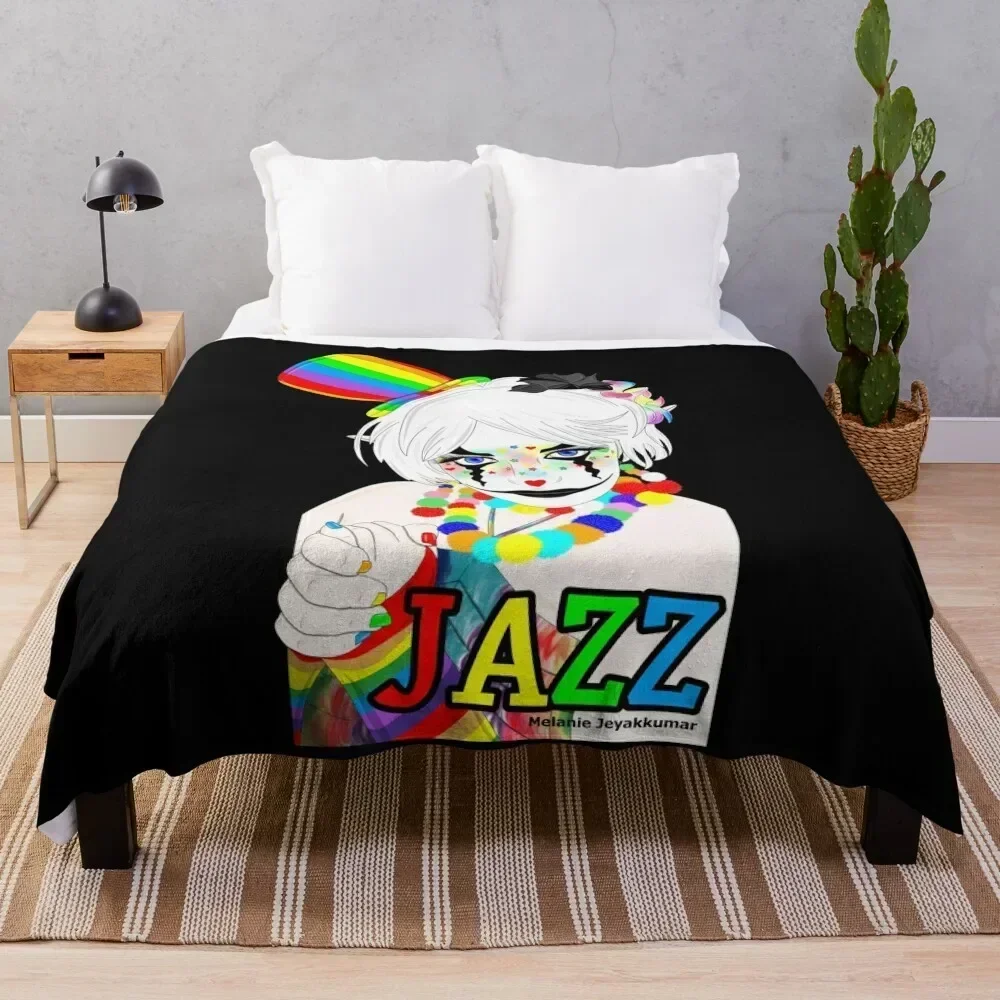 

Jazz the Rainbow Clown Throw Blanket Cozy Microfiber Throw Blanket for Home Bedroom