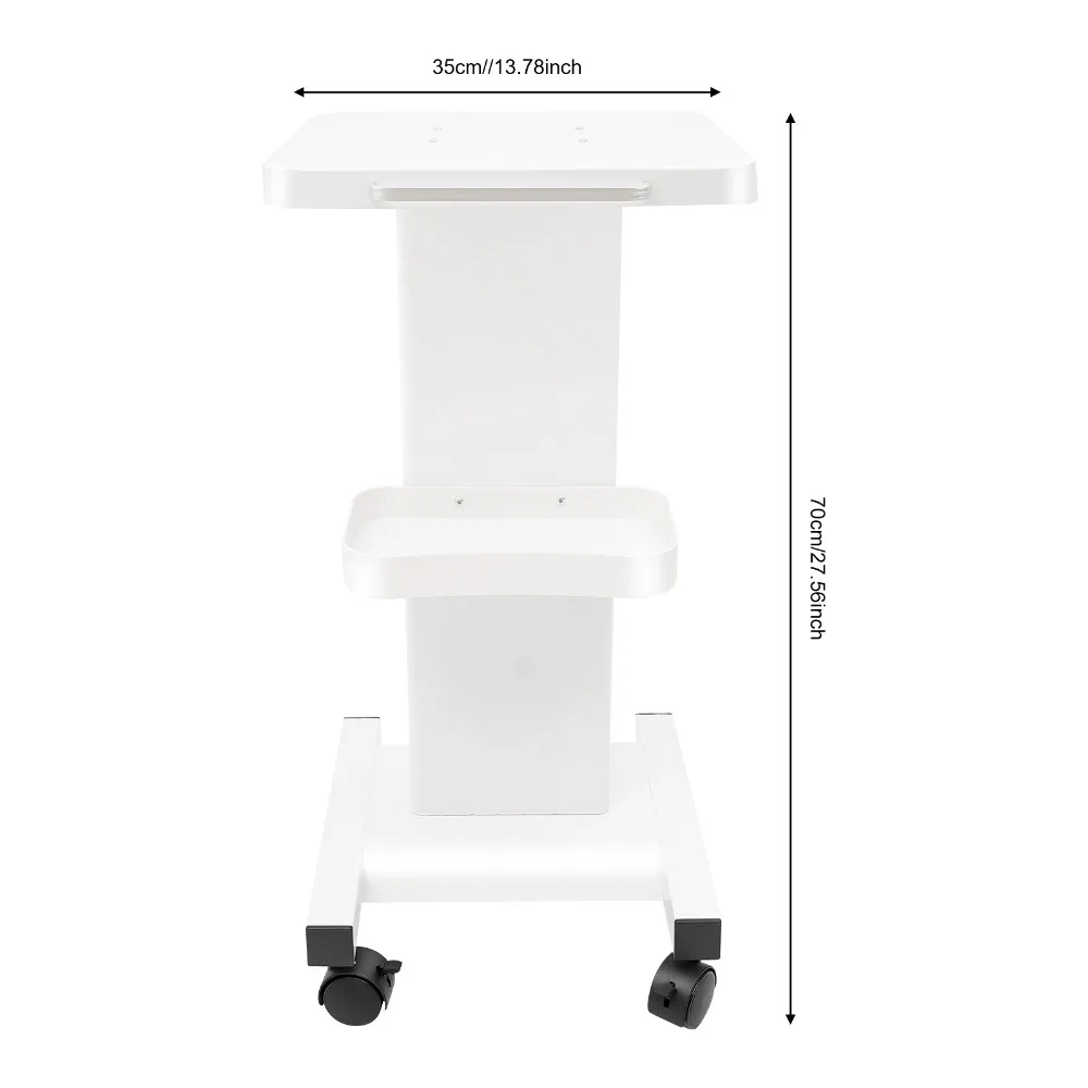 Salon Trolley Metal Stand Bracket, Durable 6-Number Cart Without Socket, Storage Trays for Beauty Equipment, Ergonomic Handle for Easy Move