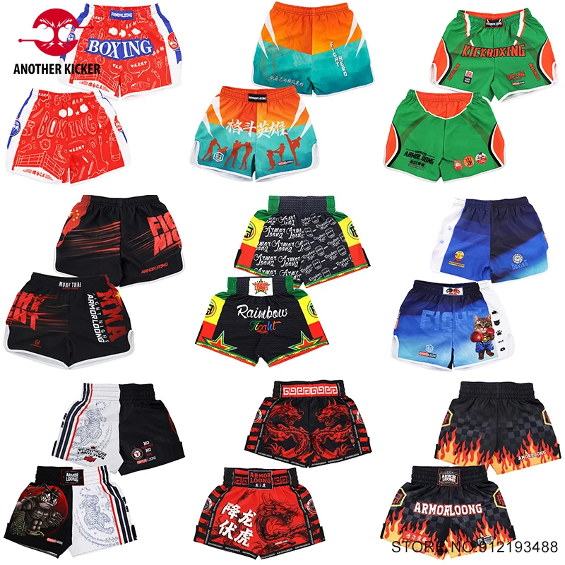 Boxing Shorts Printing Muay Thai Shorts Men Women Teens Quick Dry Shorts Kickboxing Combat Sparring Martial Arts MMA Clothing