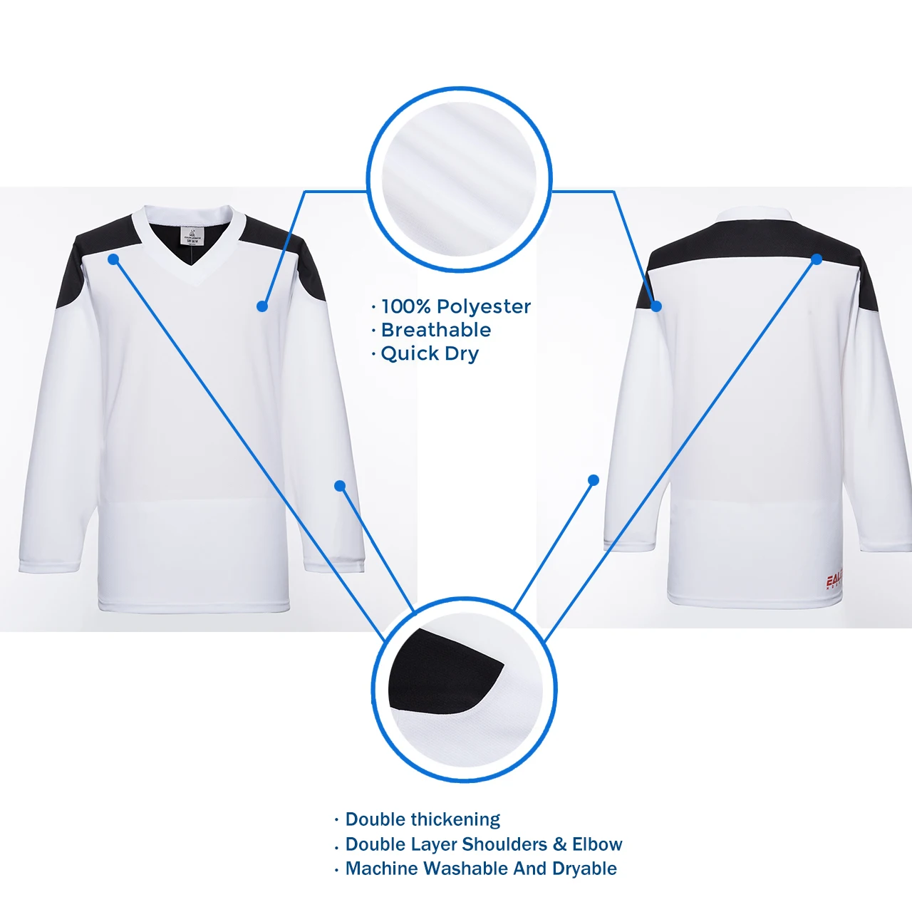 EALER H100 Series Blank Ice Hockey Practice Jersey for Men and Boy - Senior and Junior - Adult and Youth