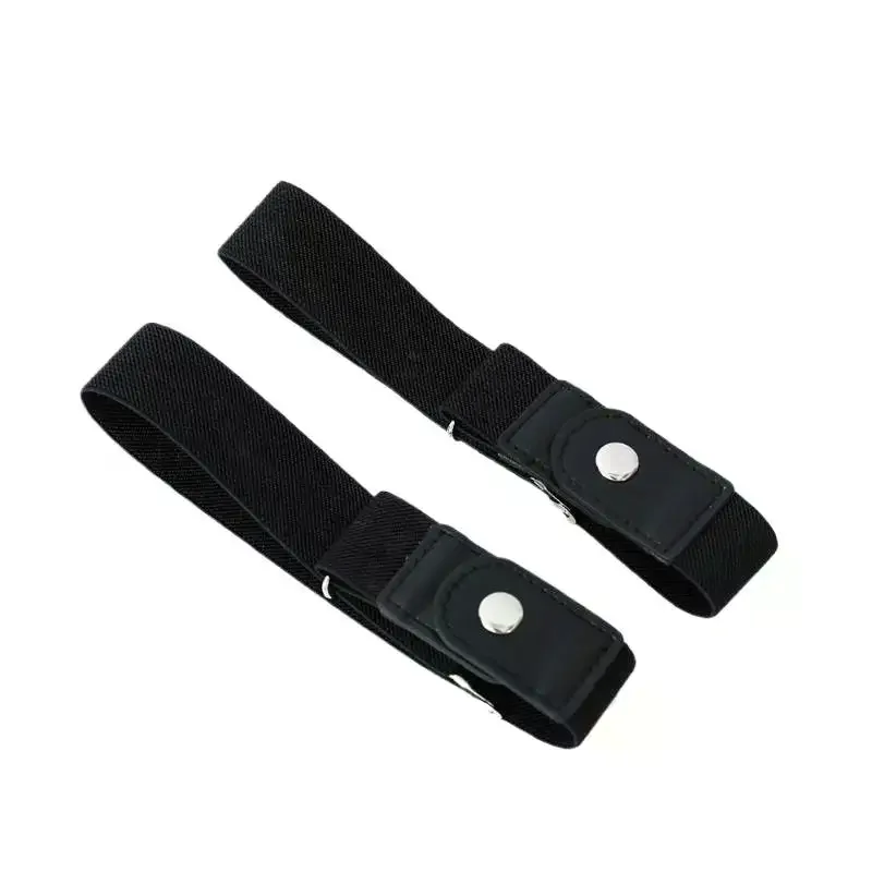2pcs/set No Buckle Elastic Belt For Women: Men Unisex Stretch Pants Jeans Casual Adjustable Invisible