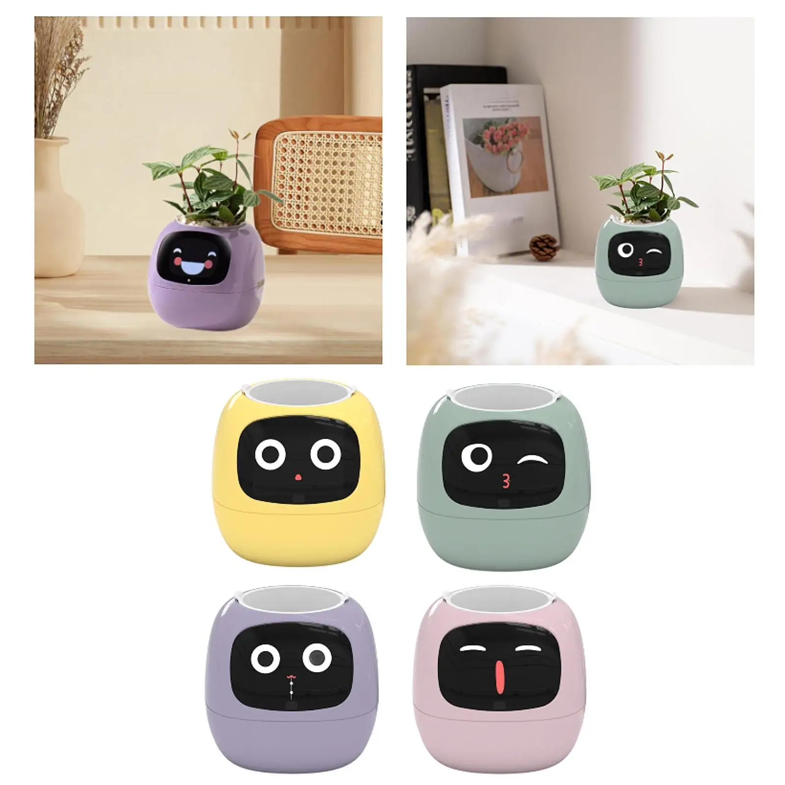 Smart Pet Planter Robot Small Plant Pot Artificial Intelligence Flower Pots Intelligent Flowerpots for Indoor Decoration