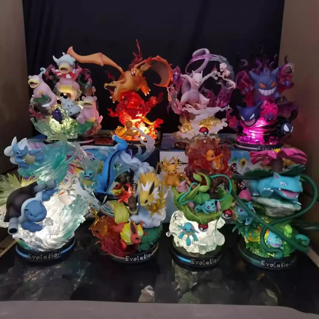 Pokemon Evolution Sence Gk Model Large Statue Classical Gengar Charizard Slowpoke Eevee Greninja Anime Figure Collection Gift